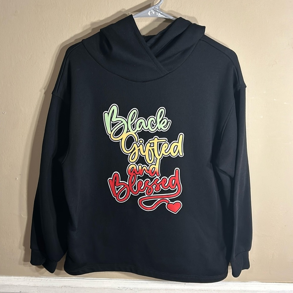 Black Gifted and Blessed Sweatshirt Large